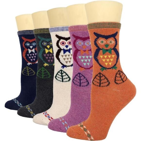 5Pack Womens Warm Wool Soft Cozy Crew Socks Cute - Picture 1 of 7